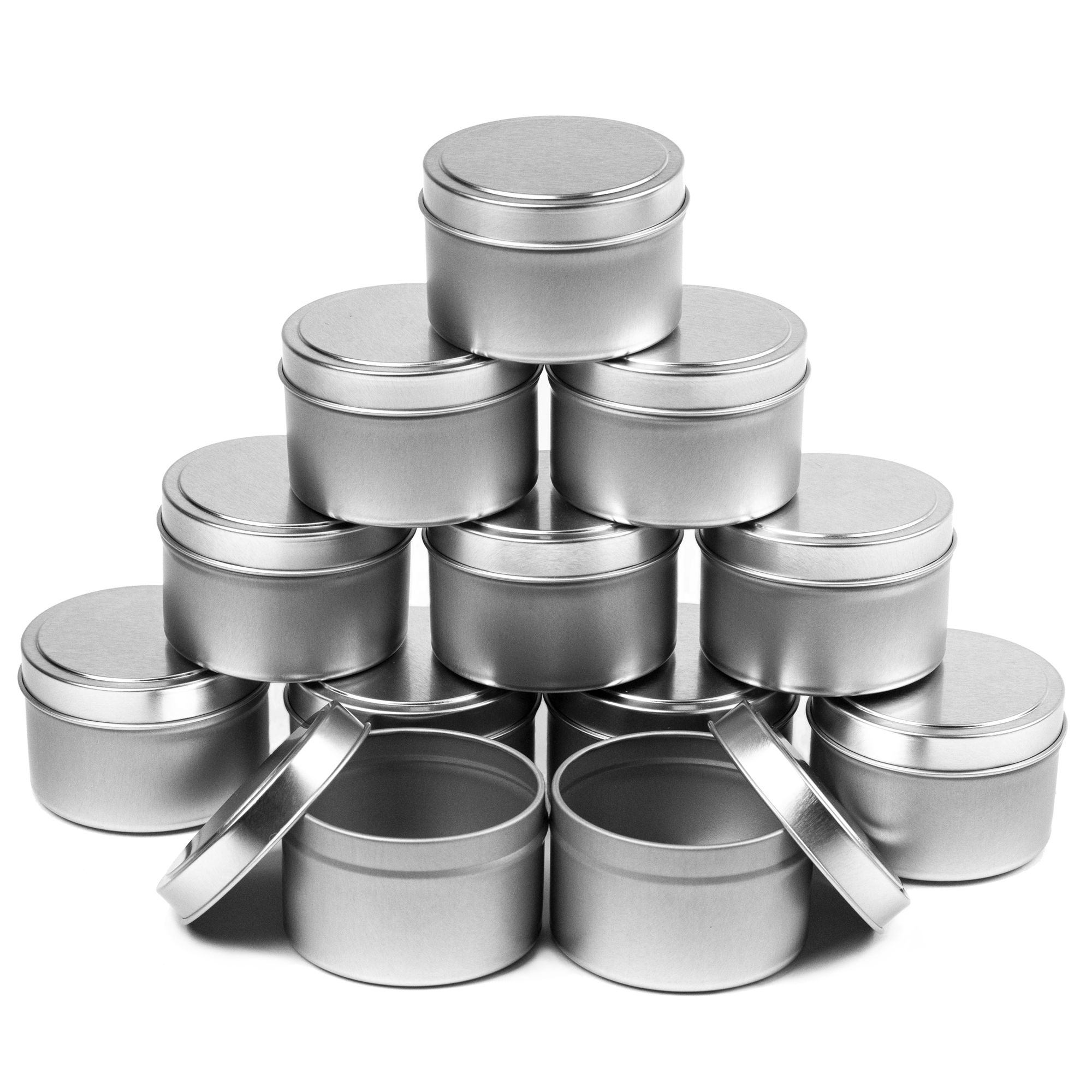 CandleScience Seamless Round Metal Candle Tin, 8 oz. Tin Containers 120 PC Case