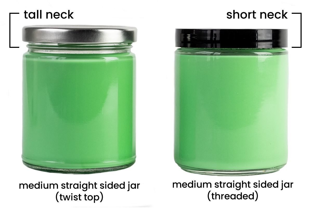 CandleScience Small Straight Sided Jar (Threaded) 12 PC Case